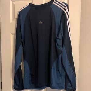 Adidas Dark Blue Long Sleeve with White Stripes